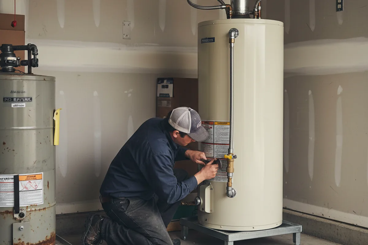 Water heater and shutoff valve replacement in Tom Bean