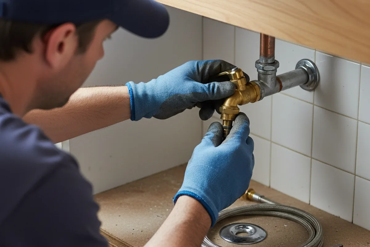 Shutoff valve and fitting work during Faucet and Fixture Repair in Tom Bean